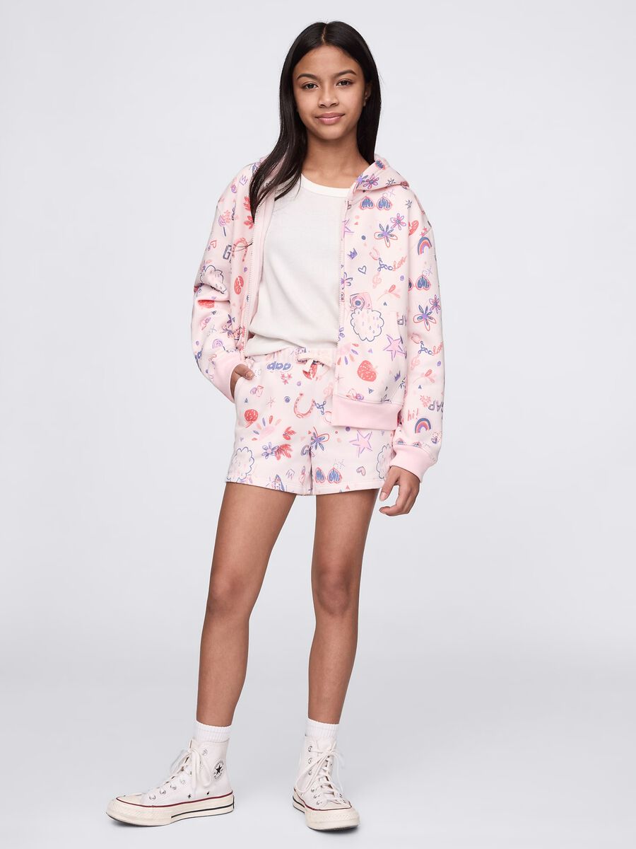 Shorts rosa con stampa Bambina_0