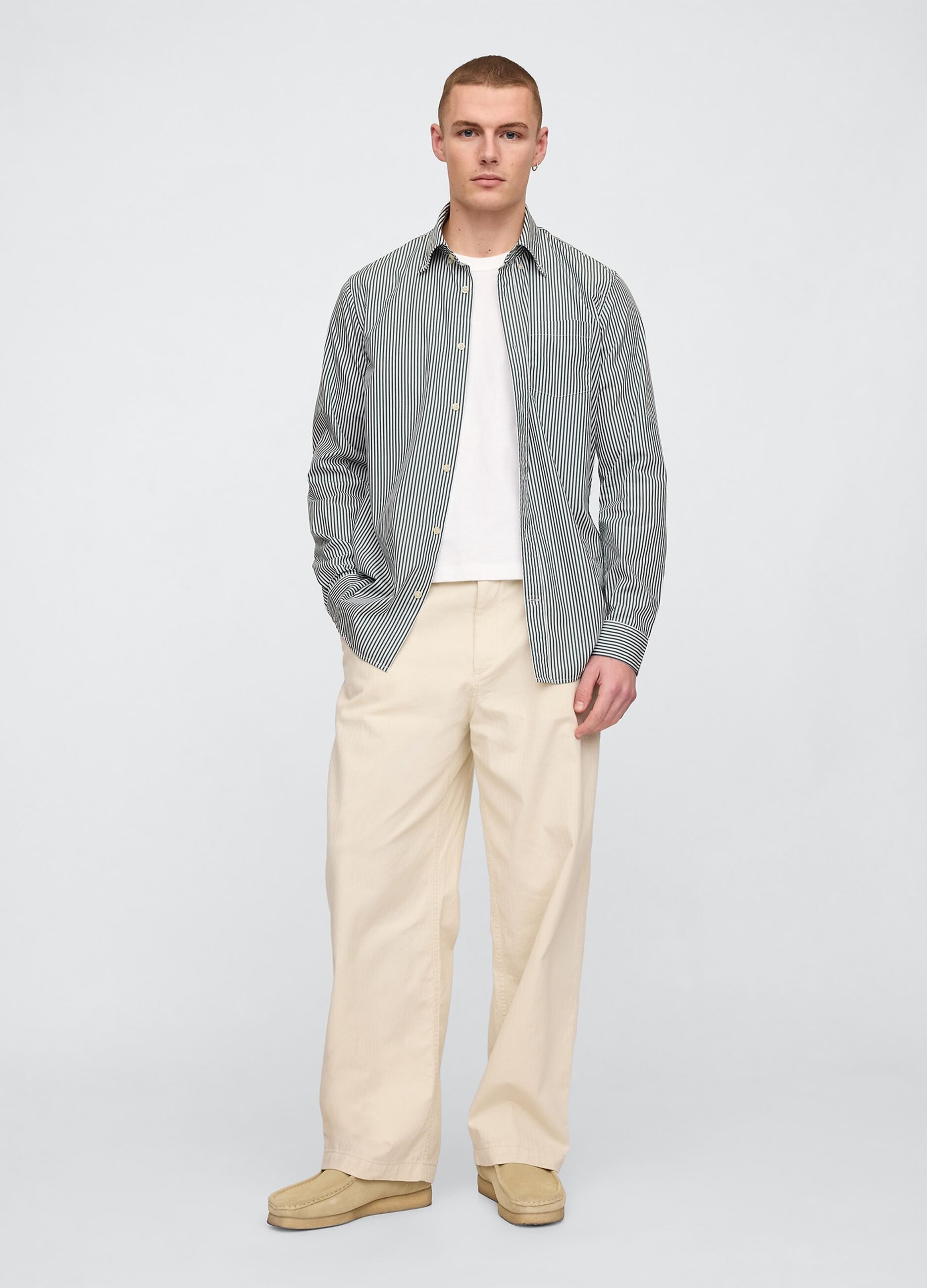 Camicia a righe verdi e bianche GAP_1