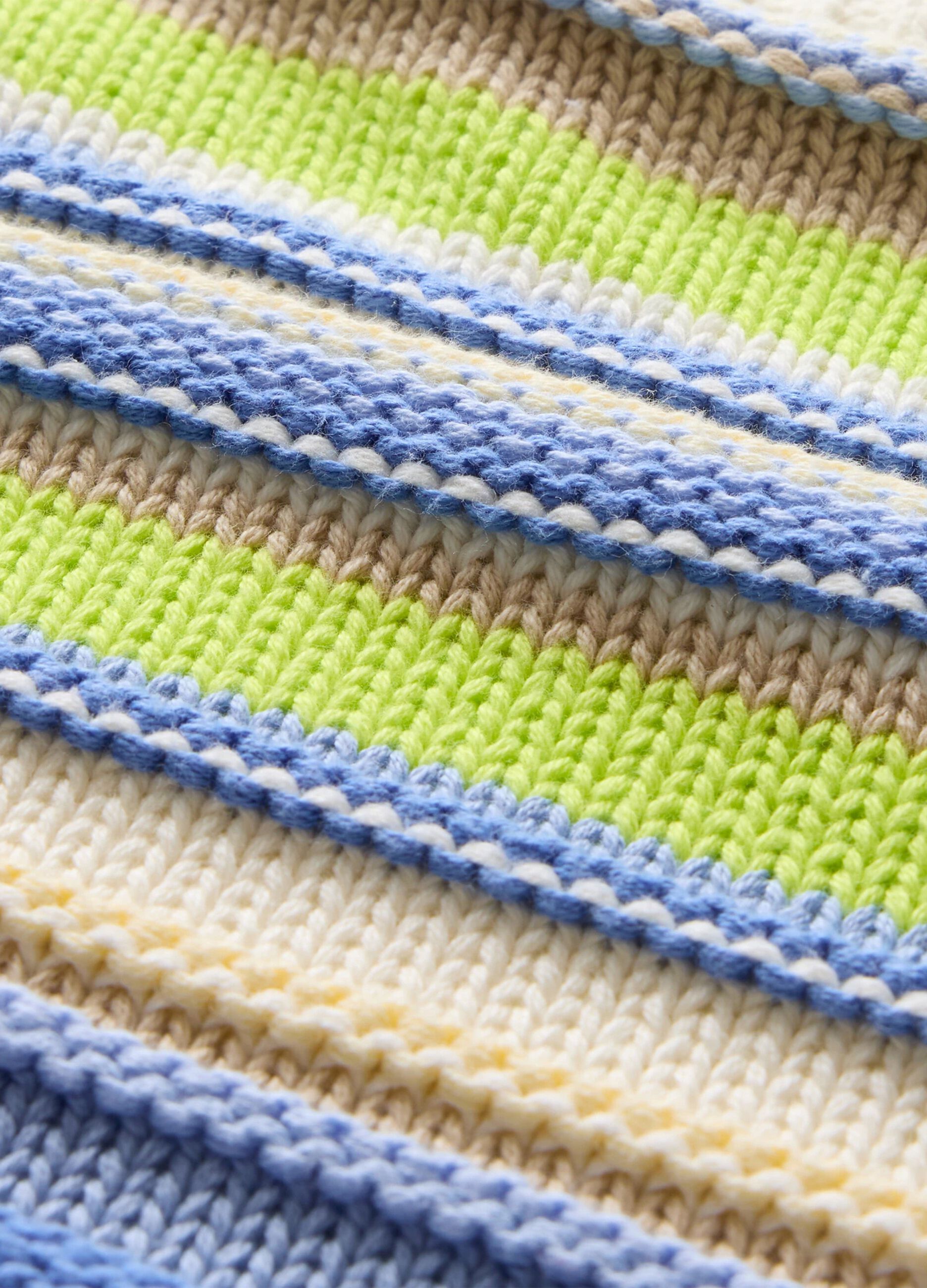 Pullover verde e azzurro in cotone a righe_4