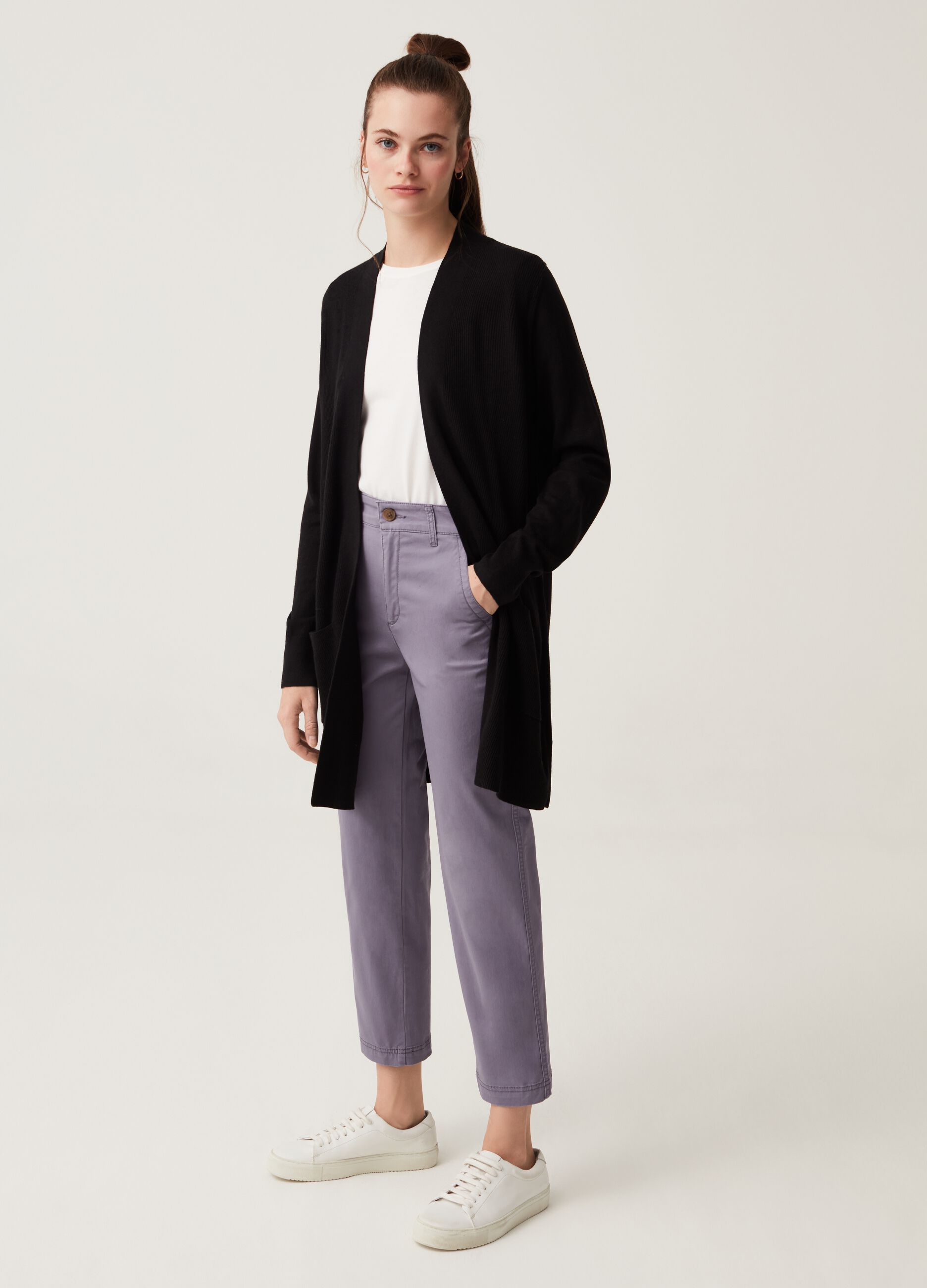 Stretch cotton girlfriend trousers_0