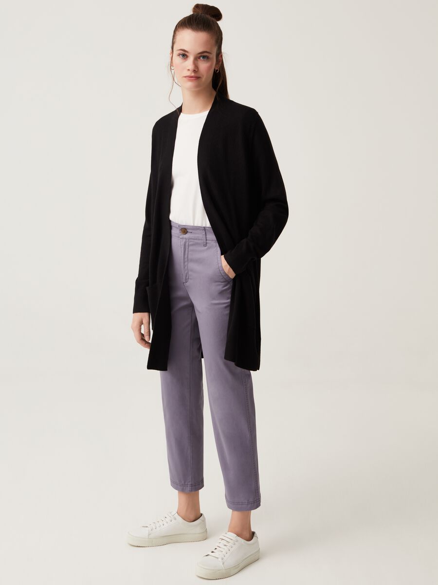 Pantalone girlfriend in cotone stretch Donna_0