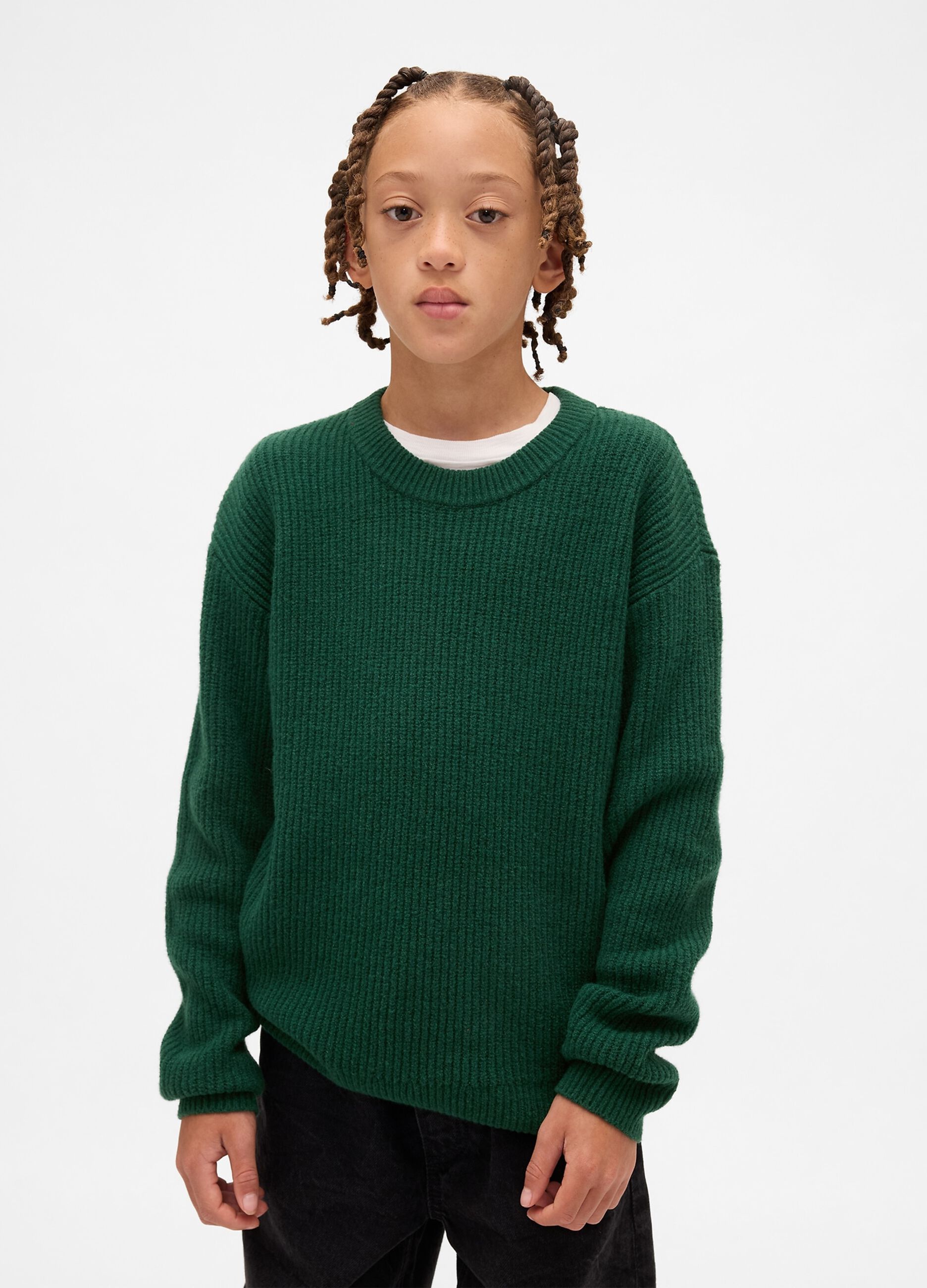 Maglione da bambino in misto cotone verde