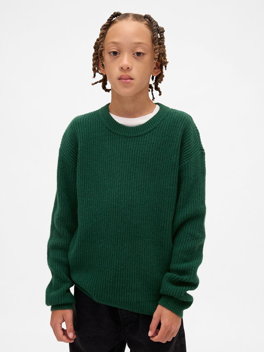 Maglione da bambino in misto cotone verde Bambino_1