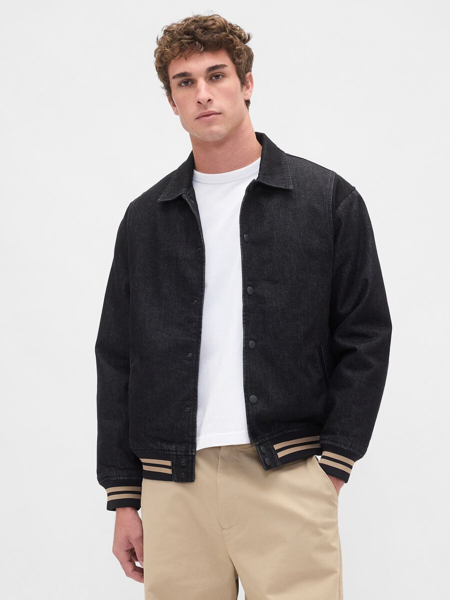 Giacca nera in cotone uomo Uomo_1