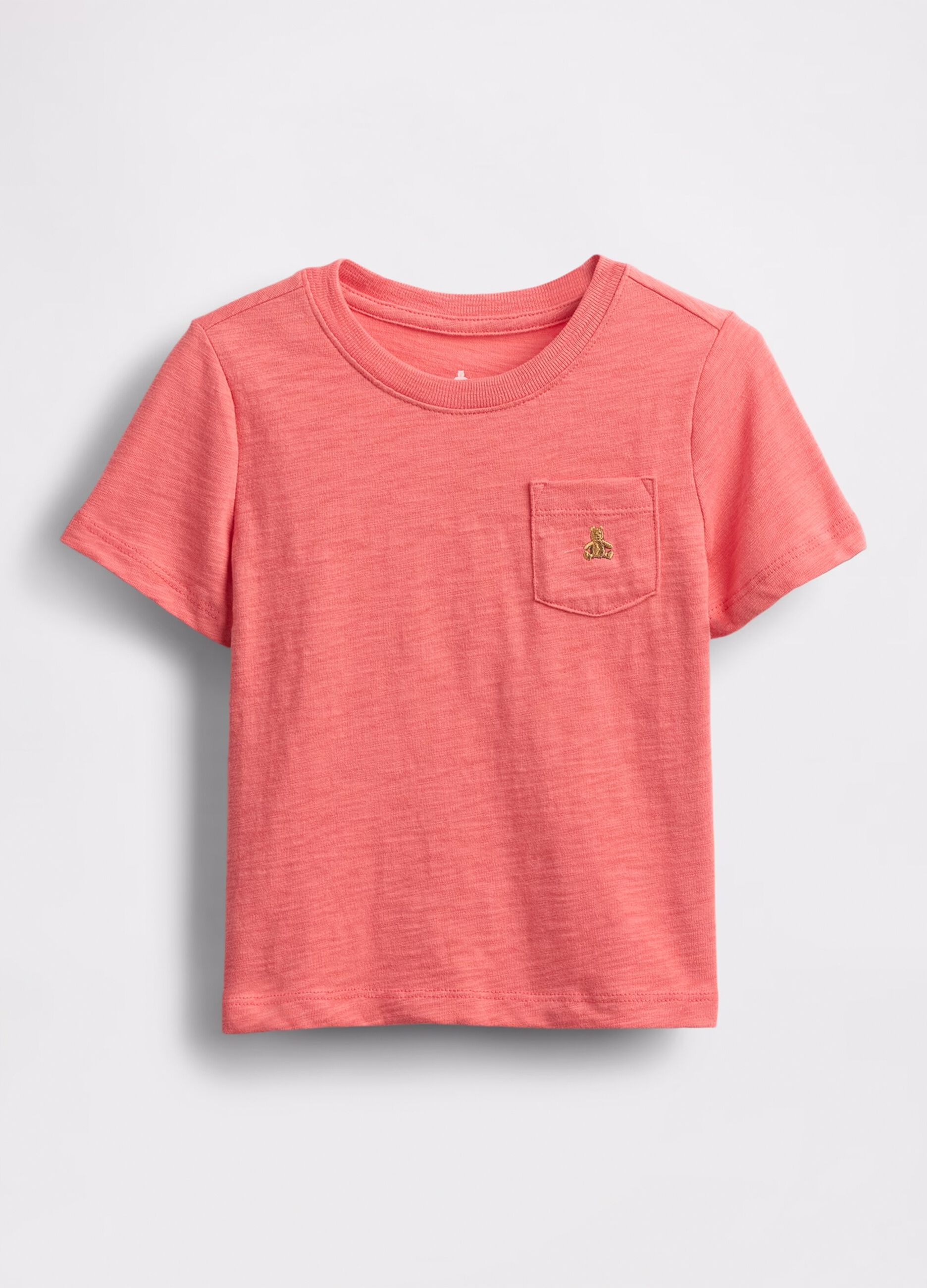 T-shirt a maniche corte rosa in puro cotone