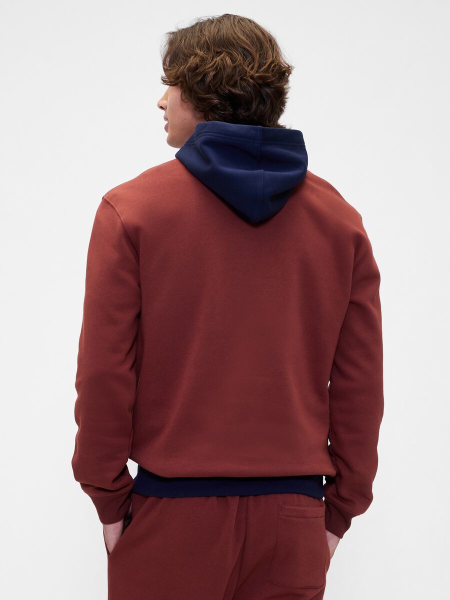 Red hooded cotton blend sweatshirt Man_2
