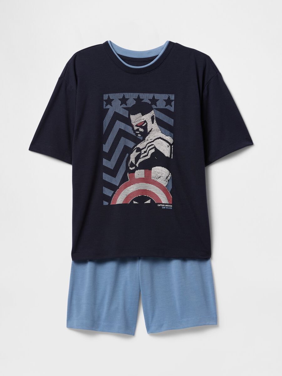Blue children's pyjamas with Captain America print Boy_0