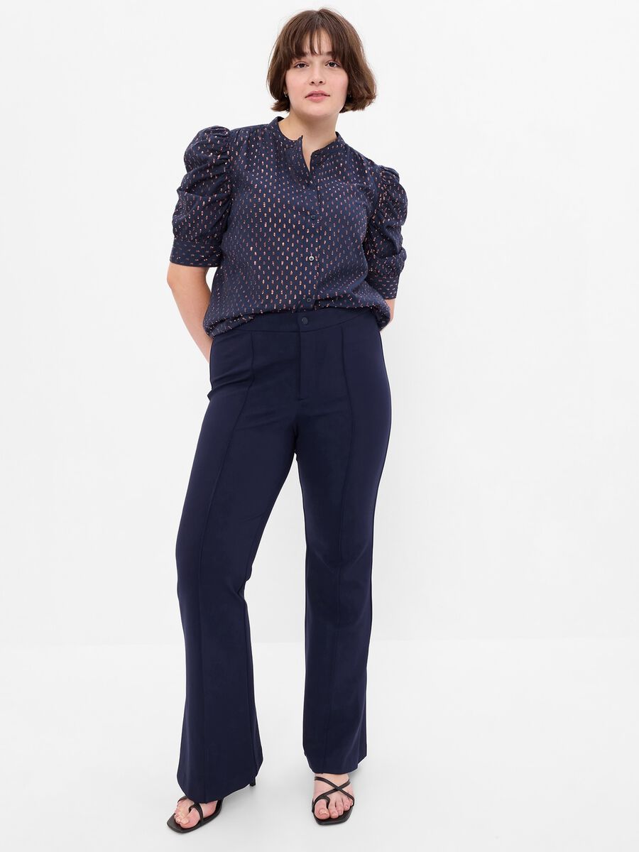 Flare-fit trousers with splits Woman_3
