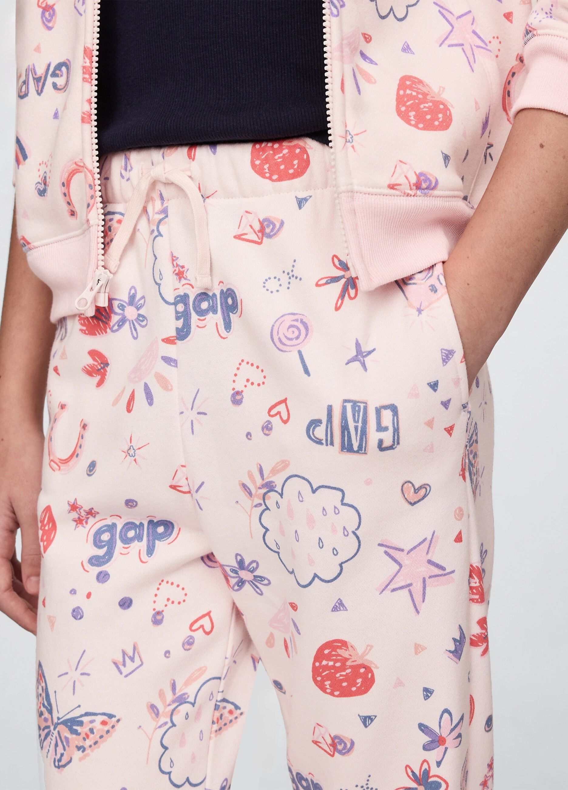 Joggers rosa con coulisse e stampa all-over_3
