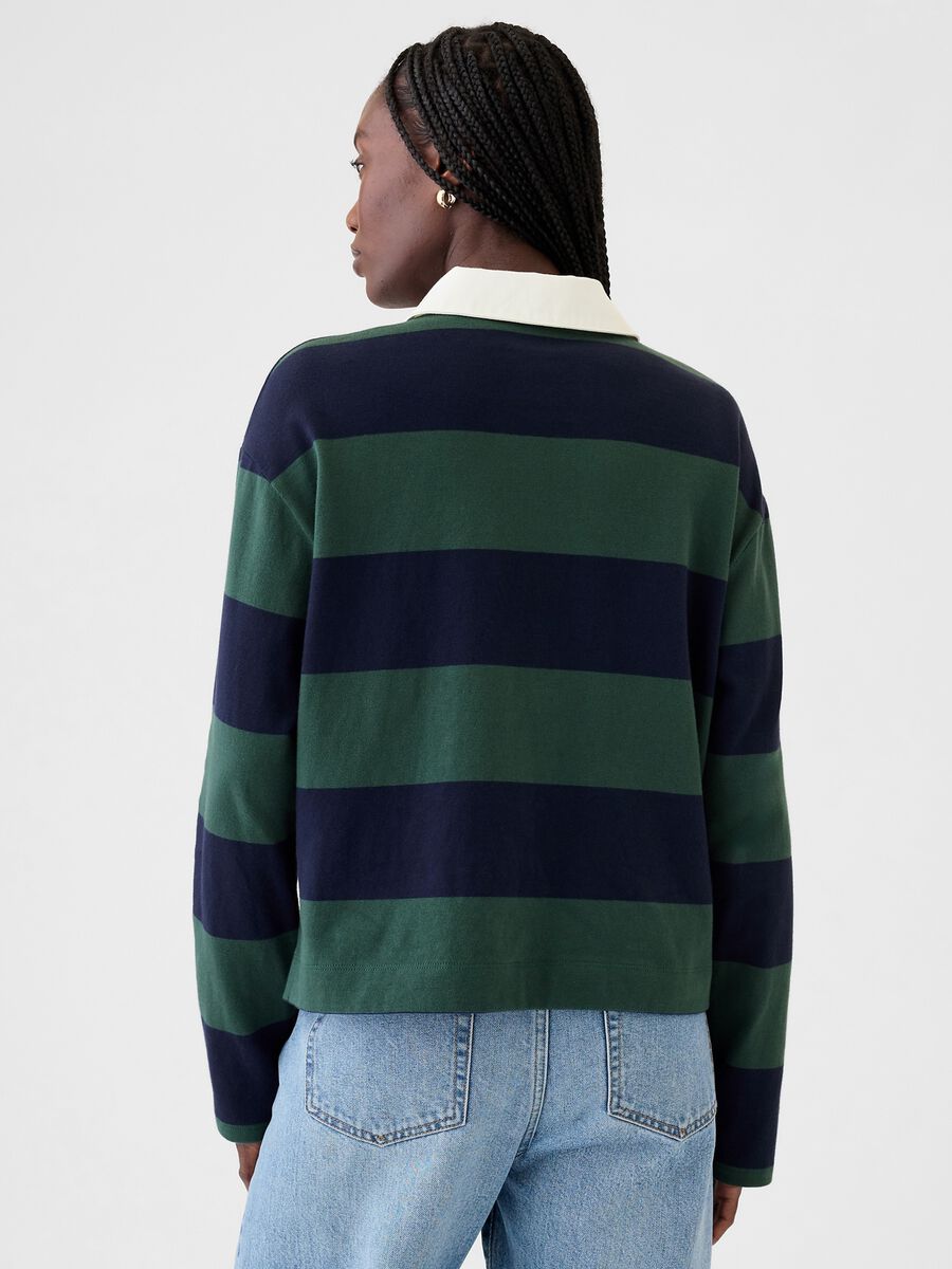 Polo a righe con maniche lunghe Donna_2