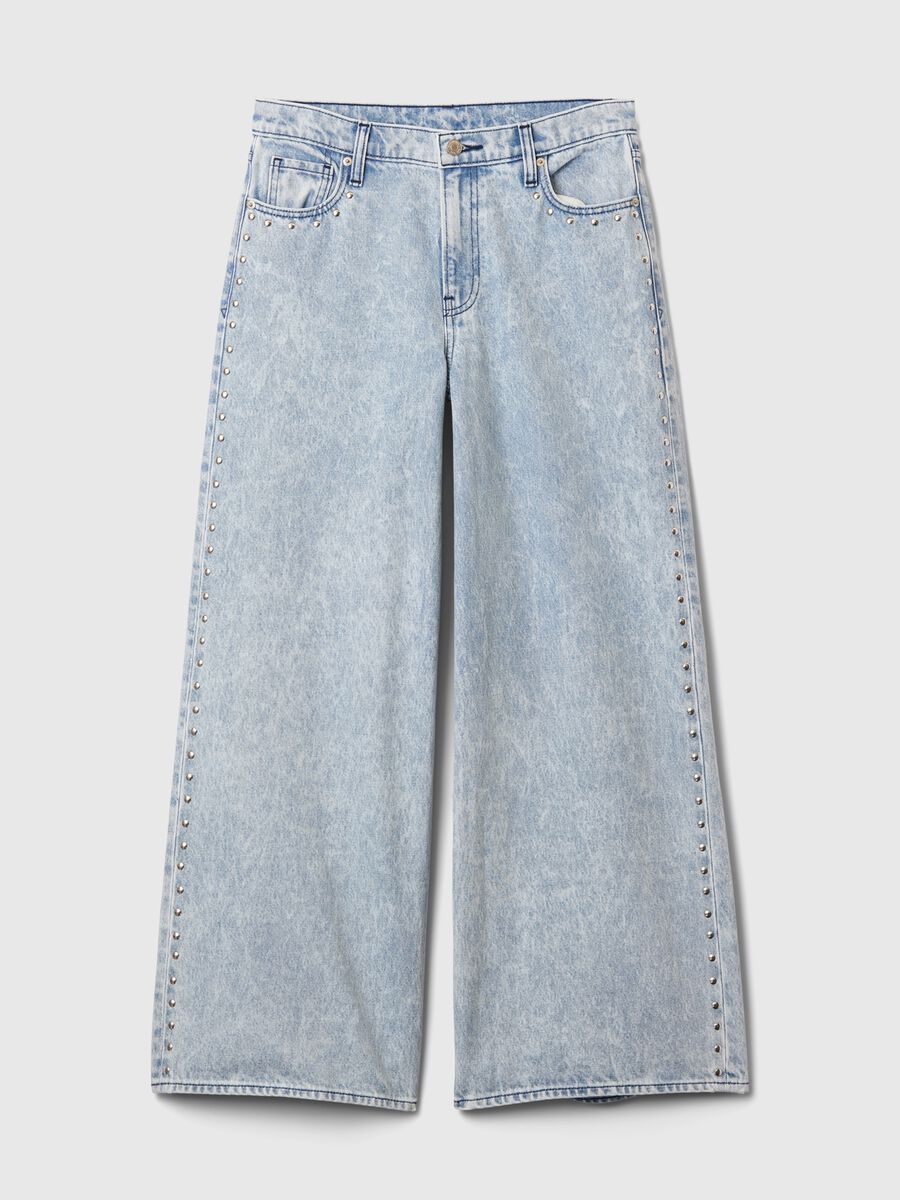 Jeans baggy fit con borchie Donna_7