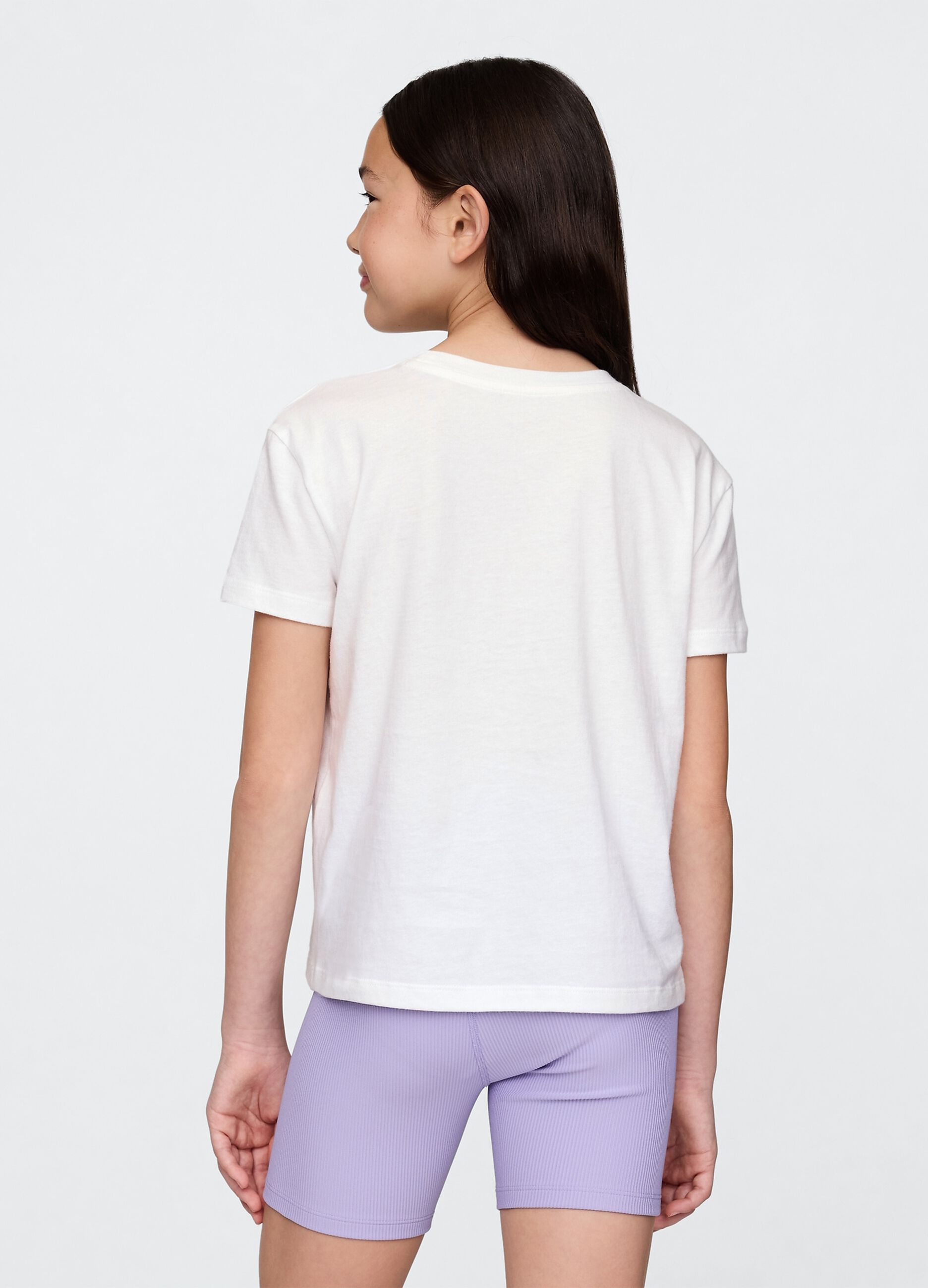 T-shirt bianca con stampa tropicale_1