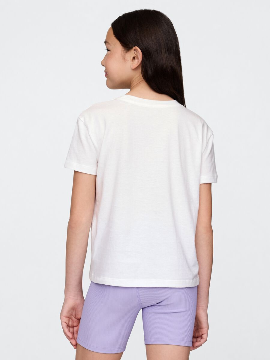 T-shirt bianca con stampa tropicale Girl_1