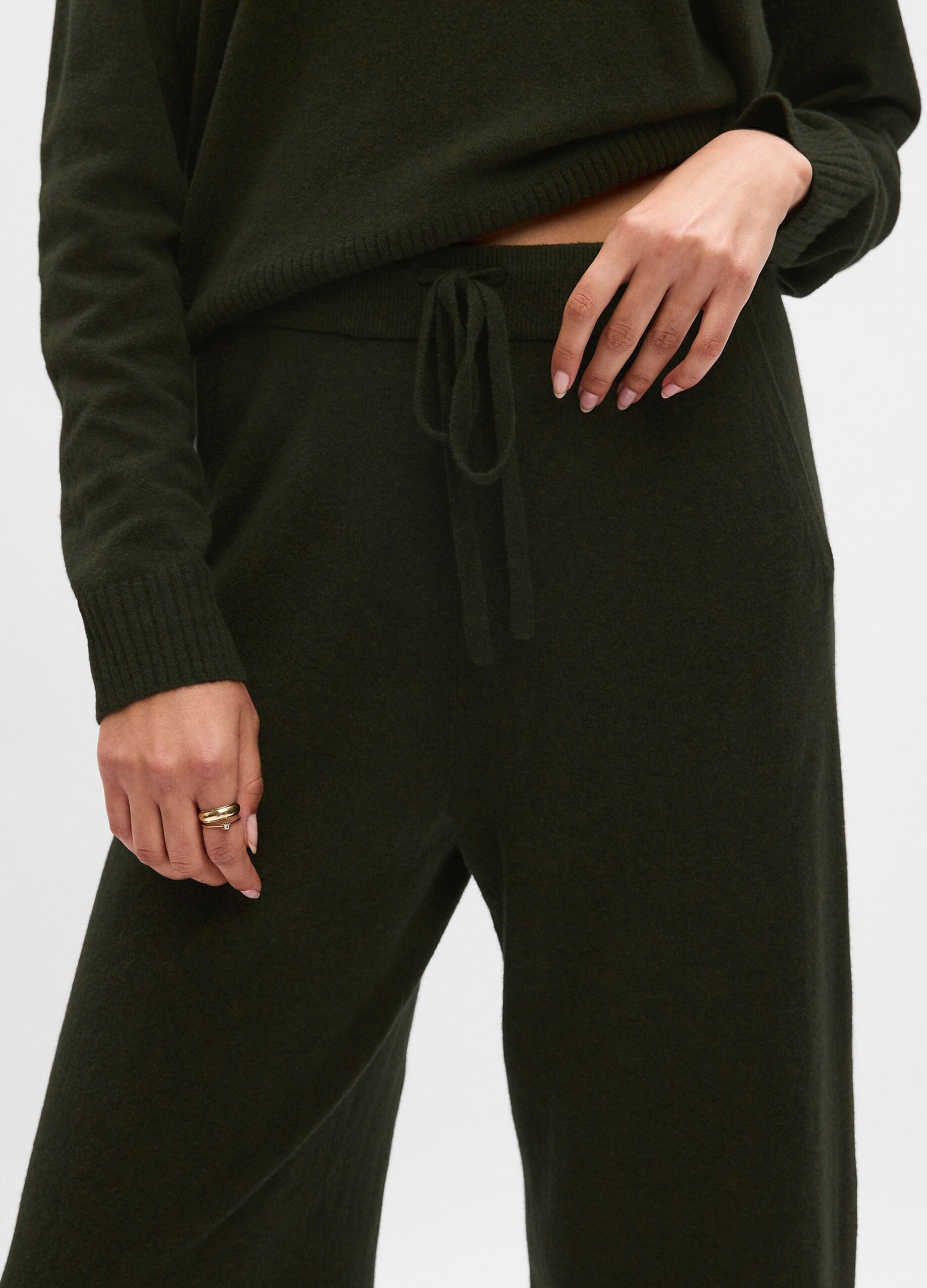 Joggers wide leg in maglia con coulisse_2
