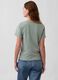 T-shirt girocollo in puro cotone verde regular fit_3