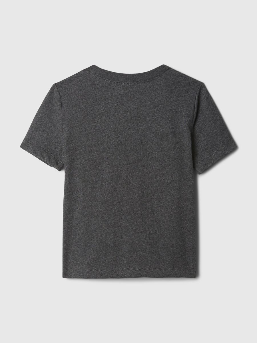 Grey cotton T-shirt with GAP graphic Baby Boy_1