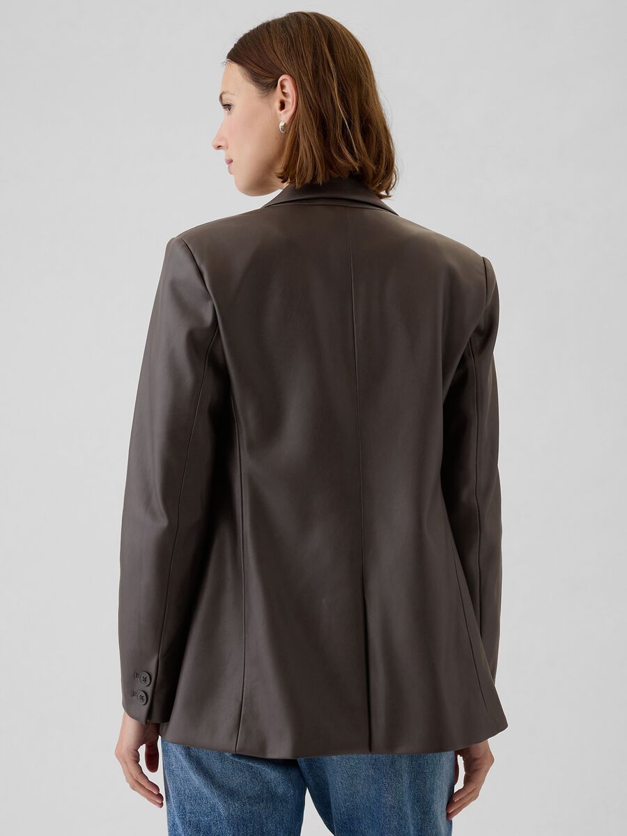 Blazer monopetto effetto lucido Donna_2