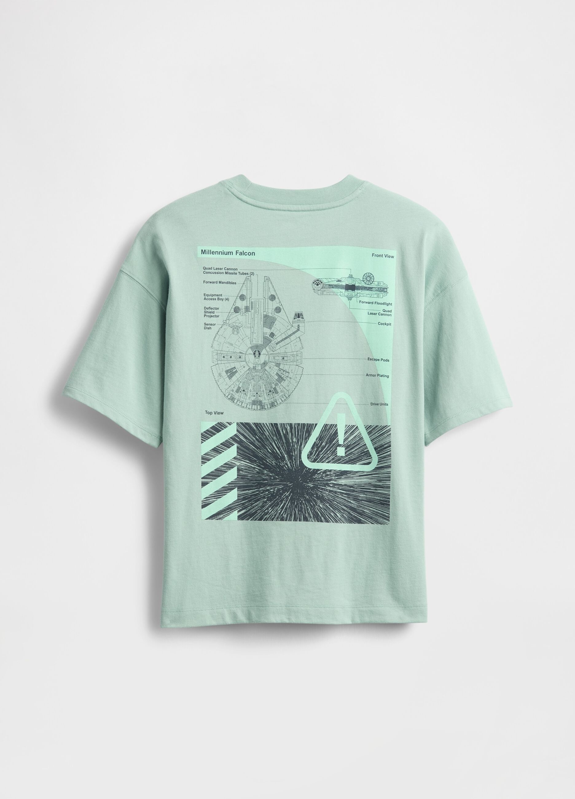 T-shirt verde Millennium Falcon_1