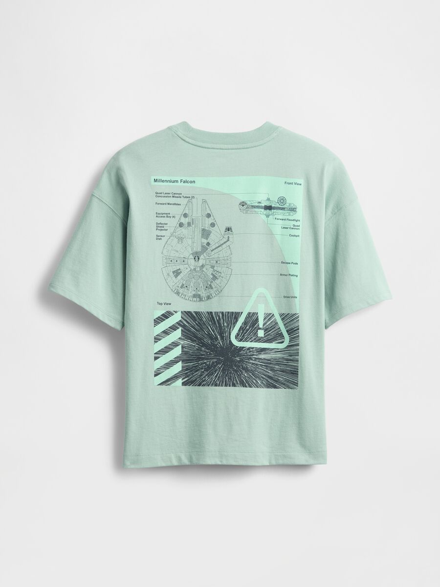 T-shirt verde Millennium Falcon Boy_1