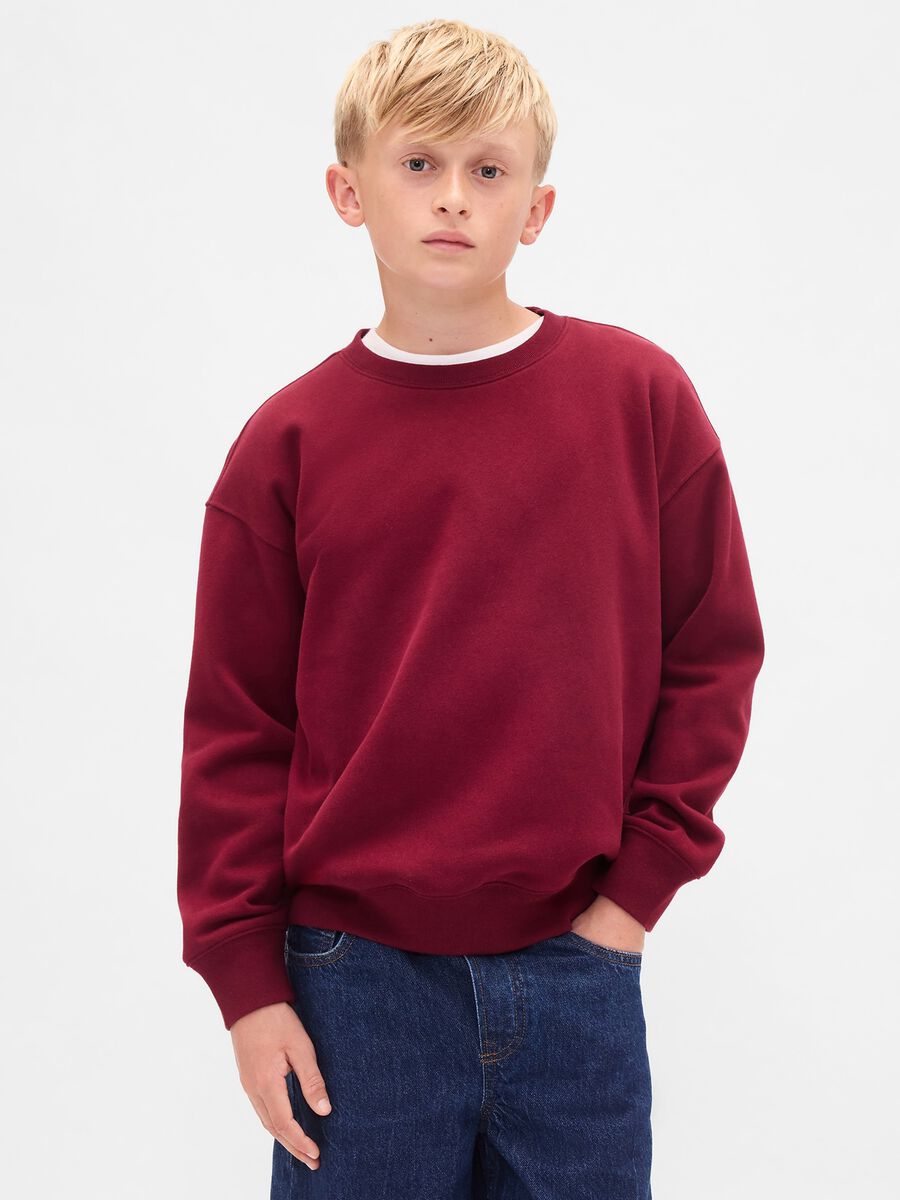 Felpa rossa girocollo Bambino_1