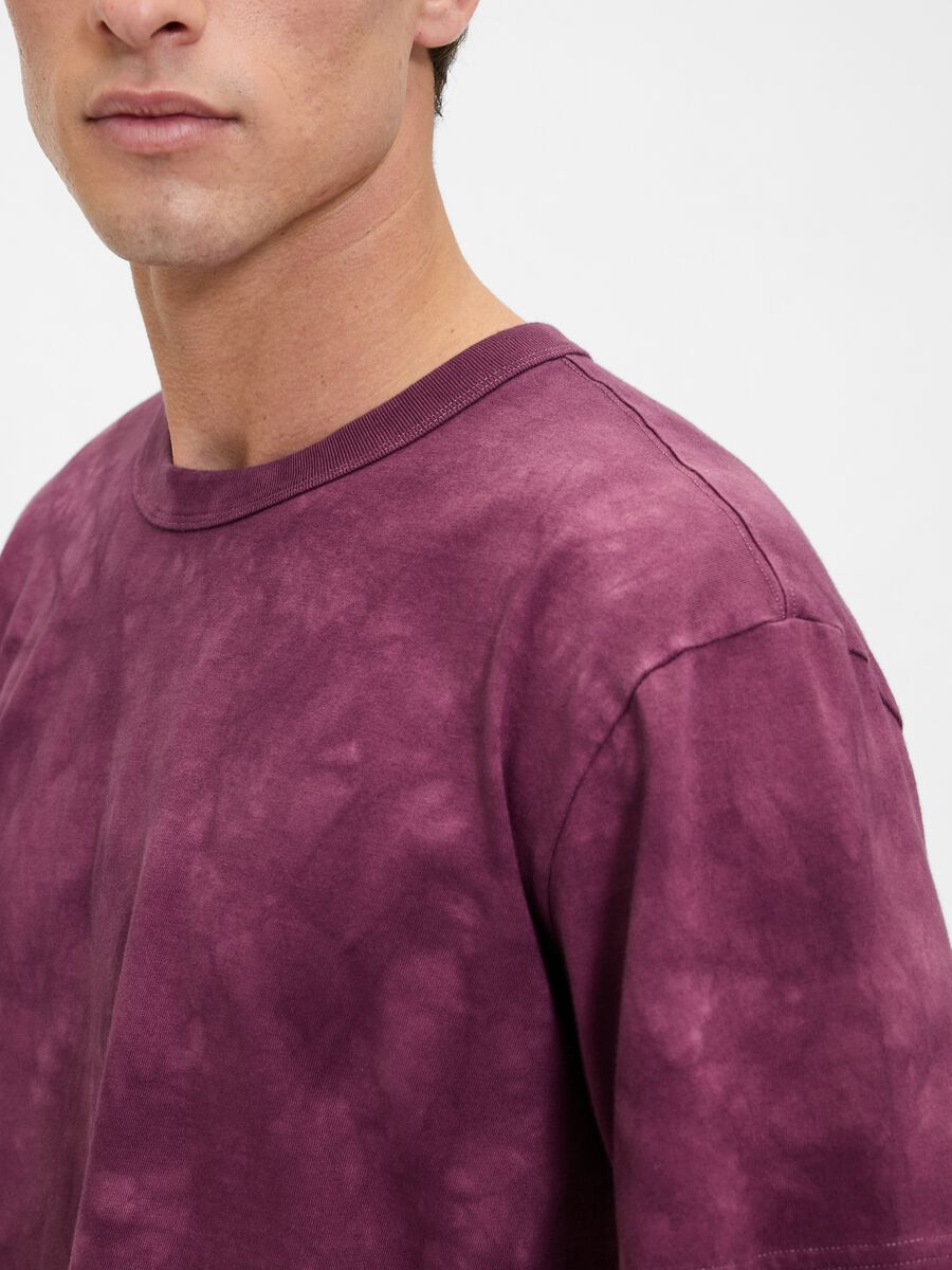 T-shirt viola a maniche corte in cotone Uomo_3