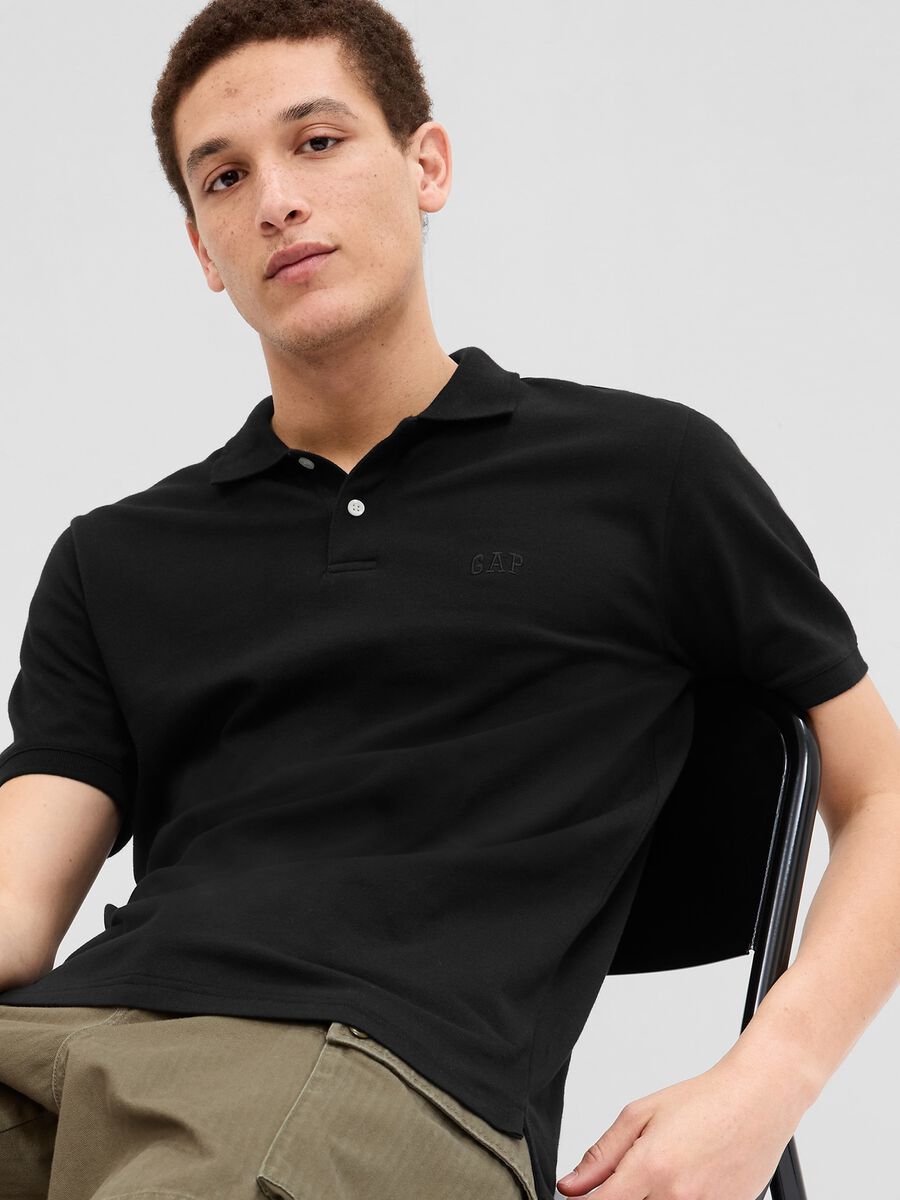 Pique polo shirt with embroidered logo Man_0