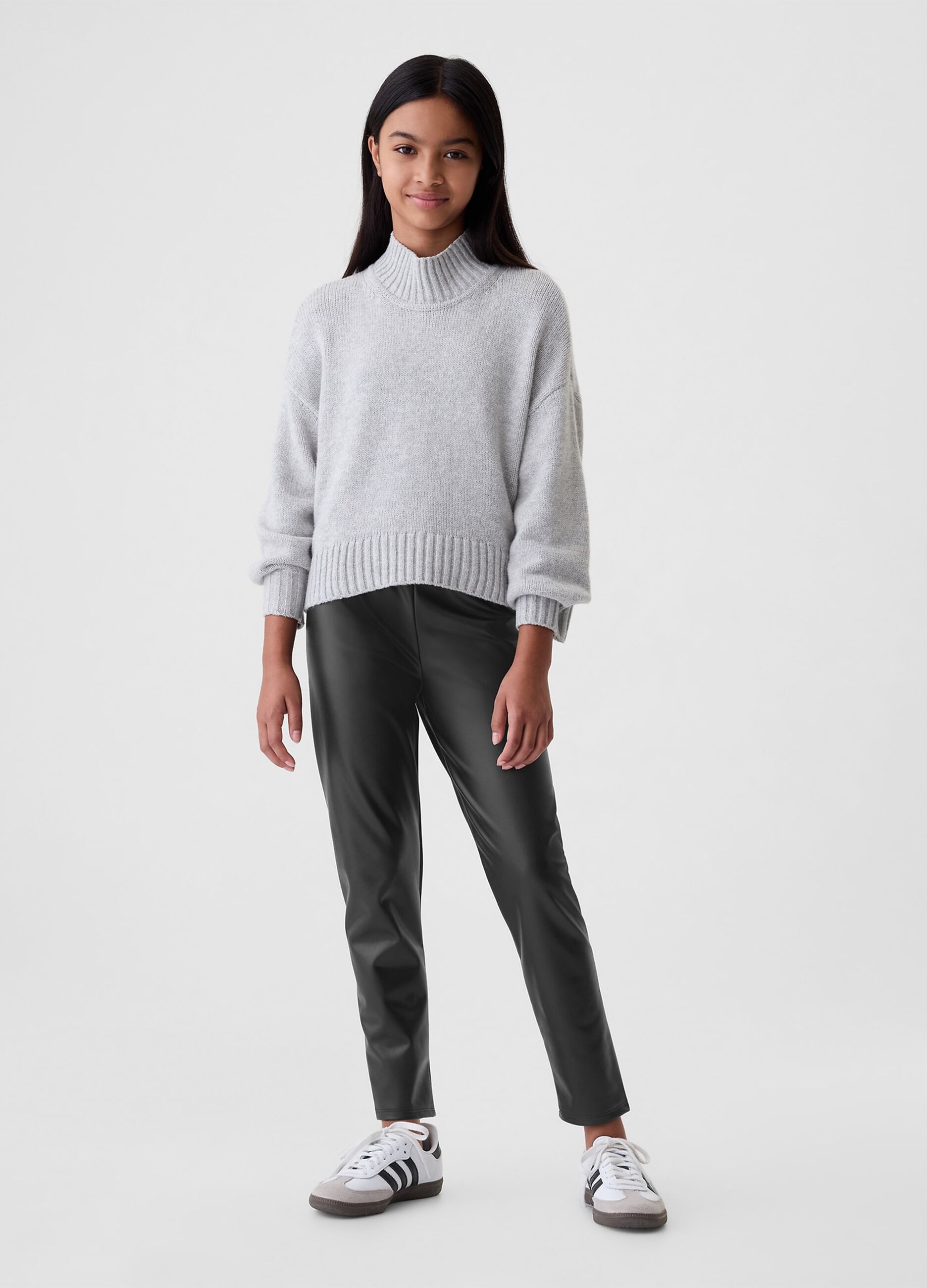 Slim-fit trousers in shiny fabric