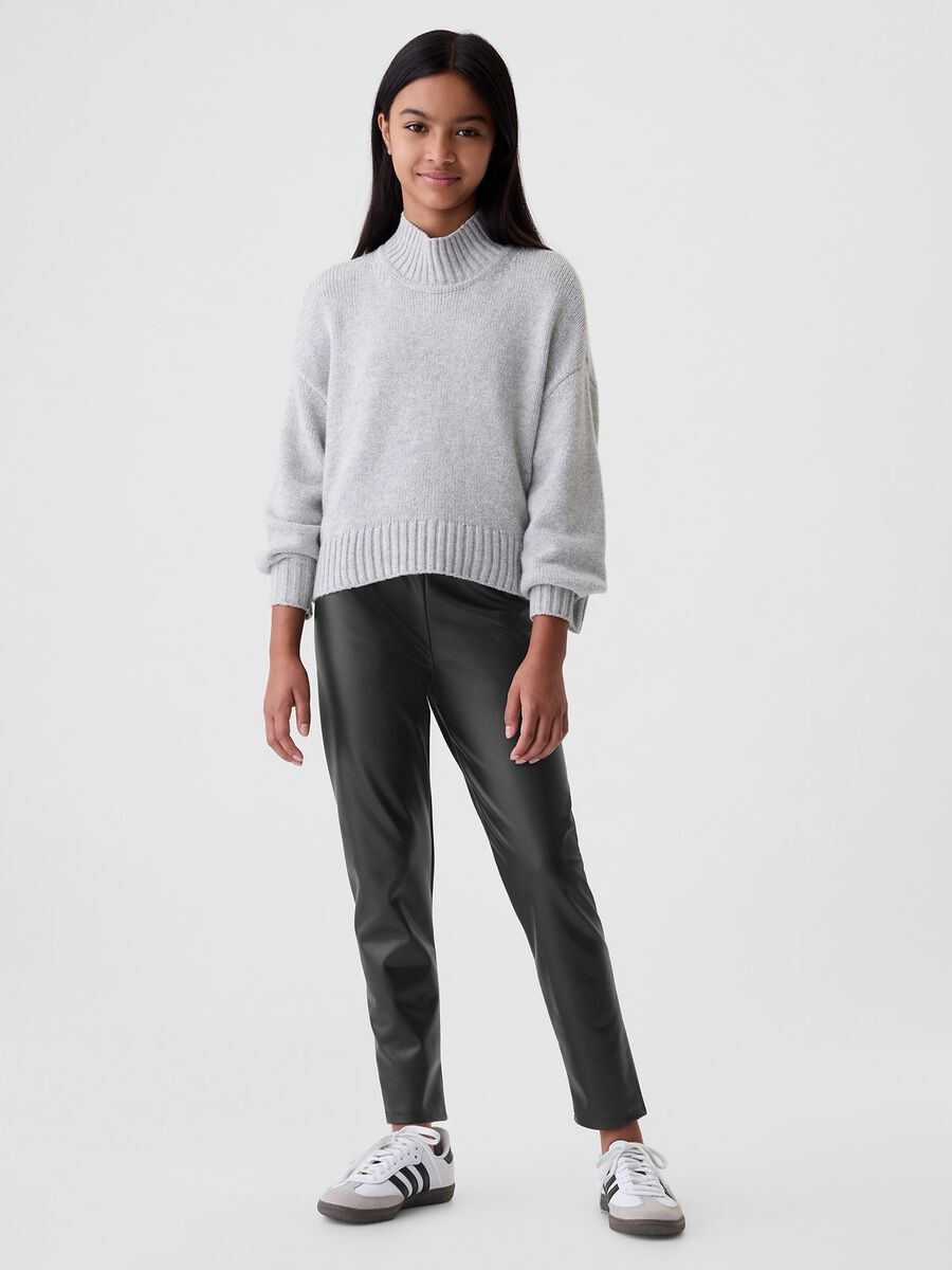 Pantaloni slim fit in tessuto lucido  Bambina_0