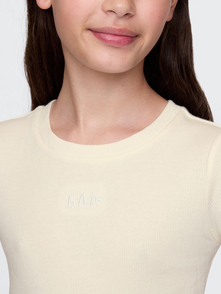 T-shirt a maniche corte in cotone crema GAP Kids Bambina_2