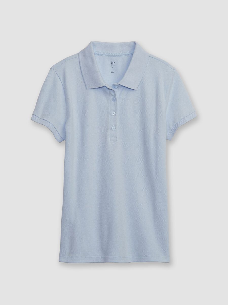 Solid colour pique polo shirt Girl_0