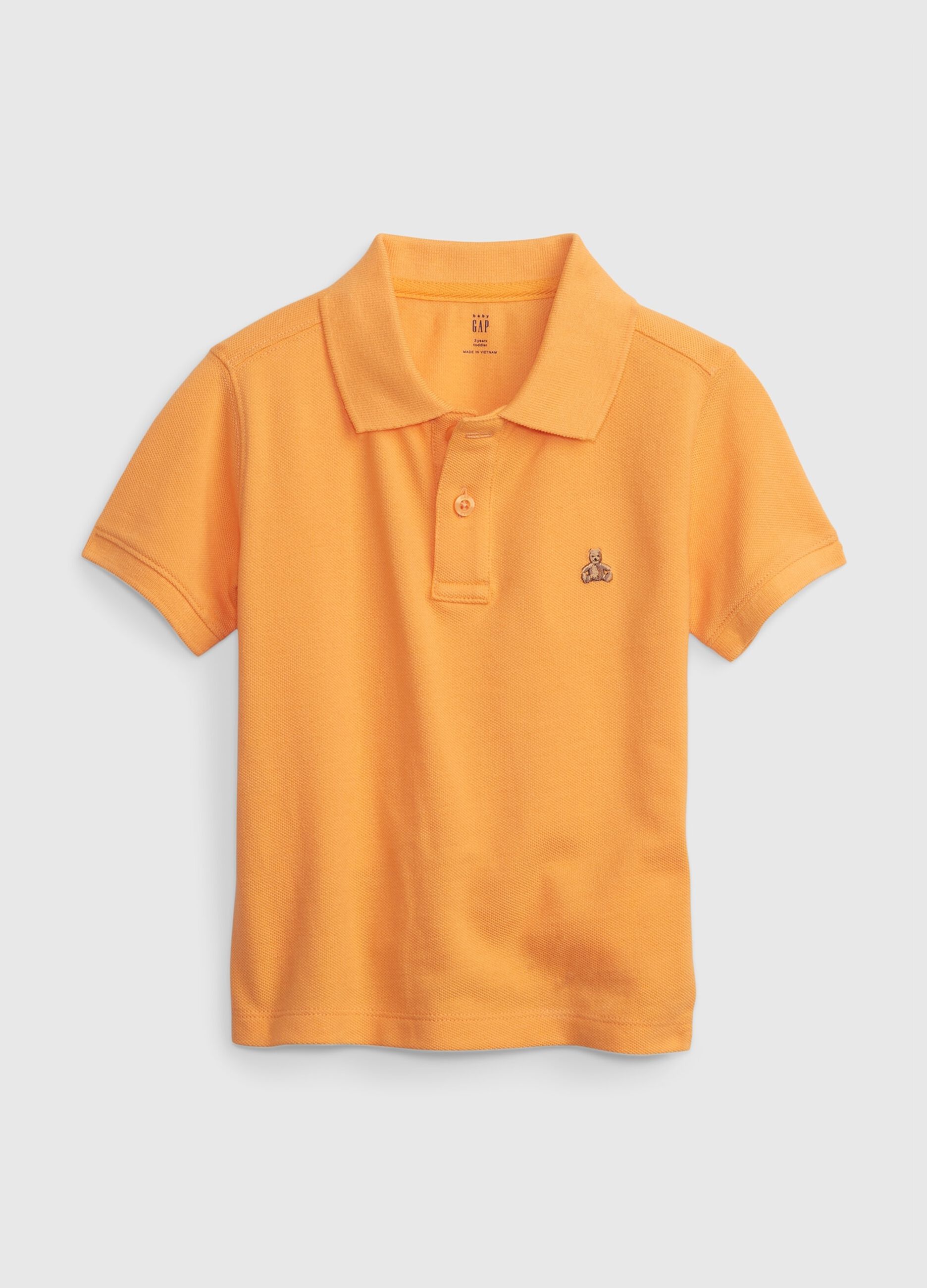 Pique polo shirt with embroidered bear
