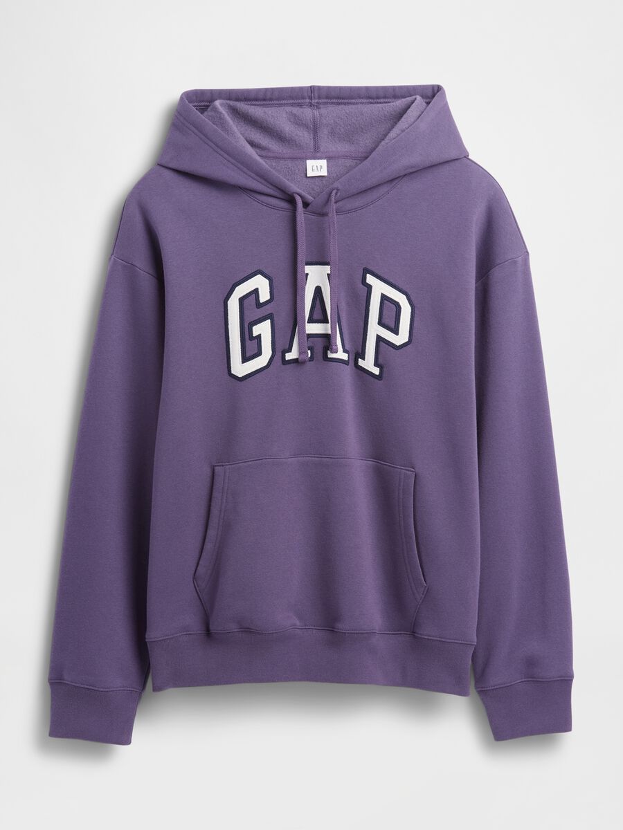 Felpa viola con cappuccio Donna_4
