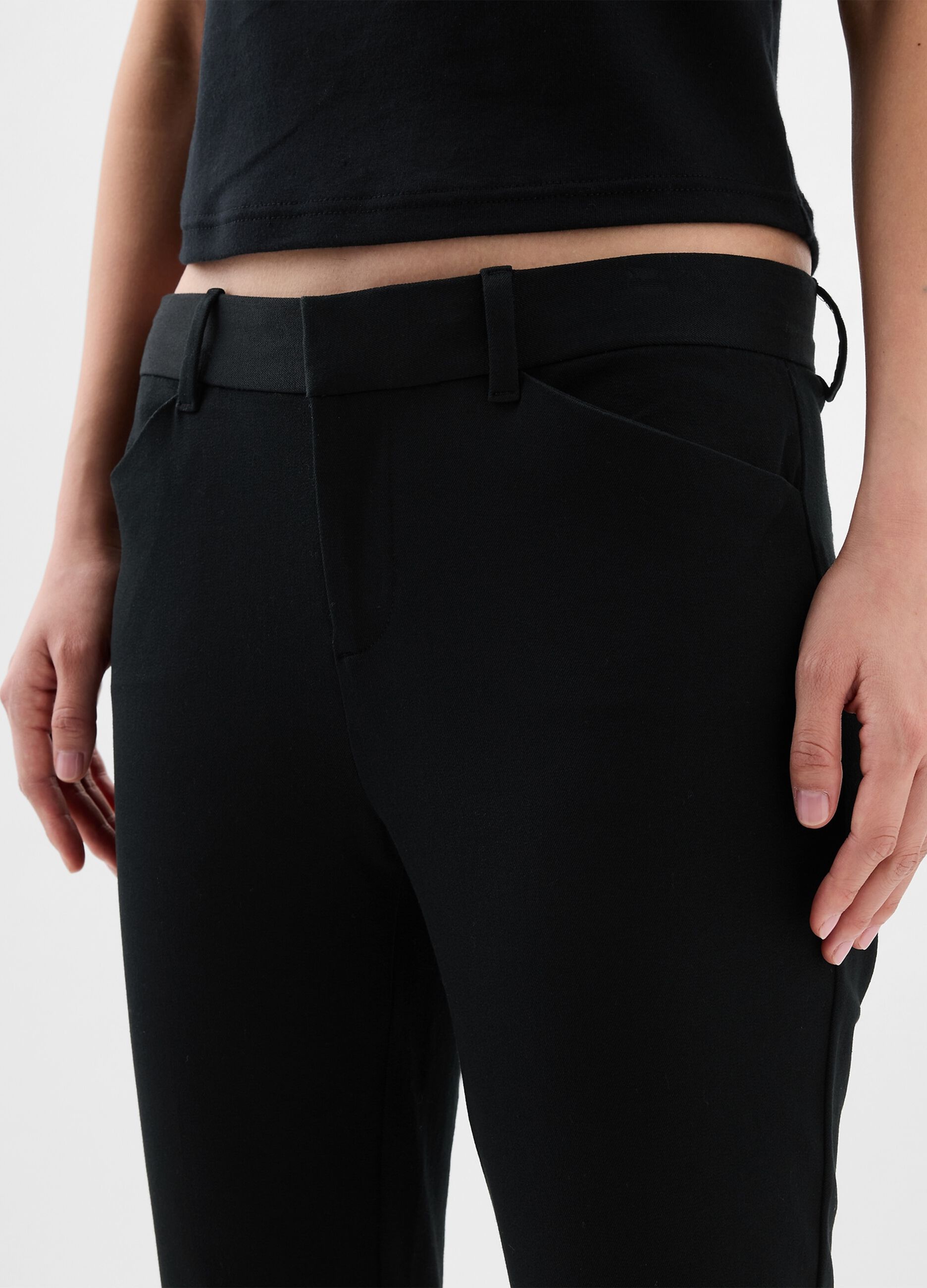 Pantalone a sigaretta in cotone stretch_3