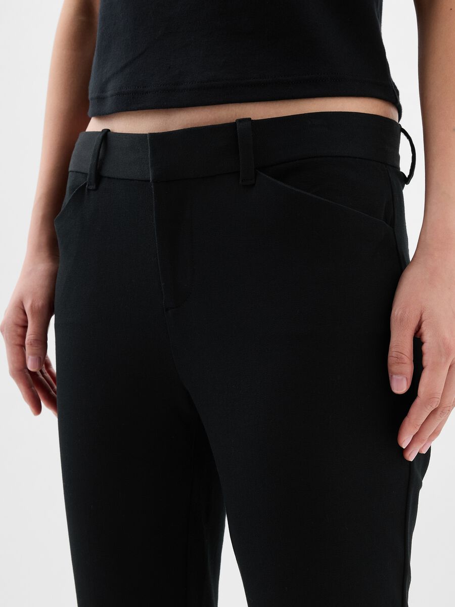 Pantalone a sigaretta in cotone stretch Donna_3