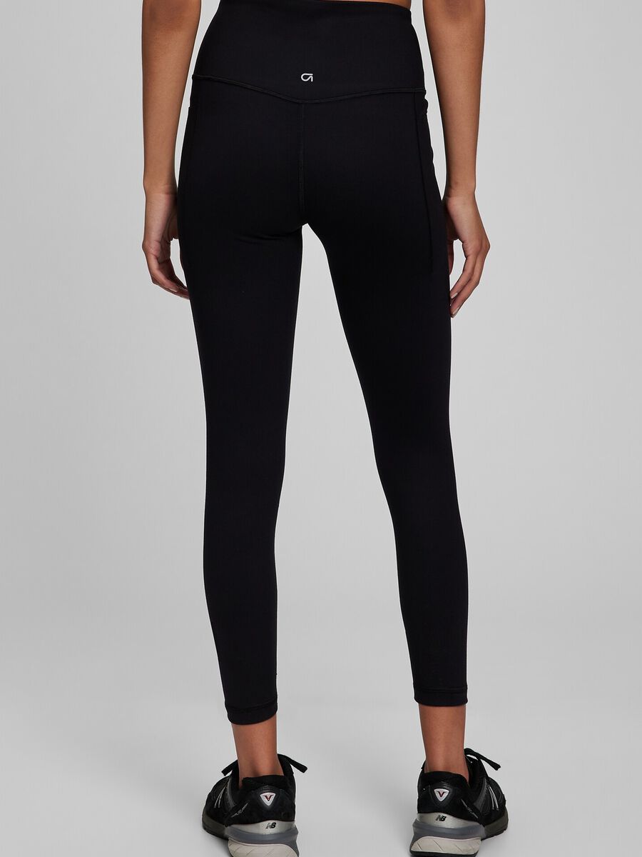 Leggings a vita alta tinta unita Donna_1