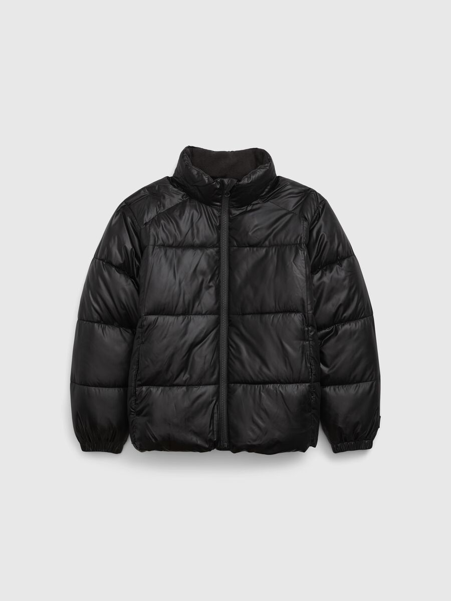 Quilted down jacket with detachable hood Boy_0