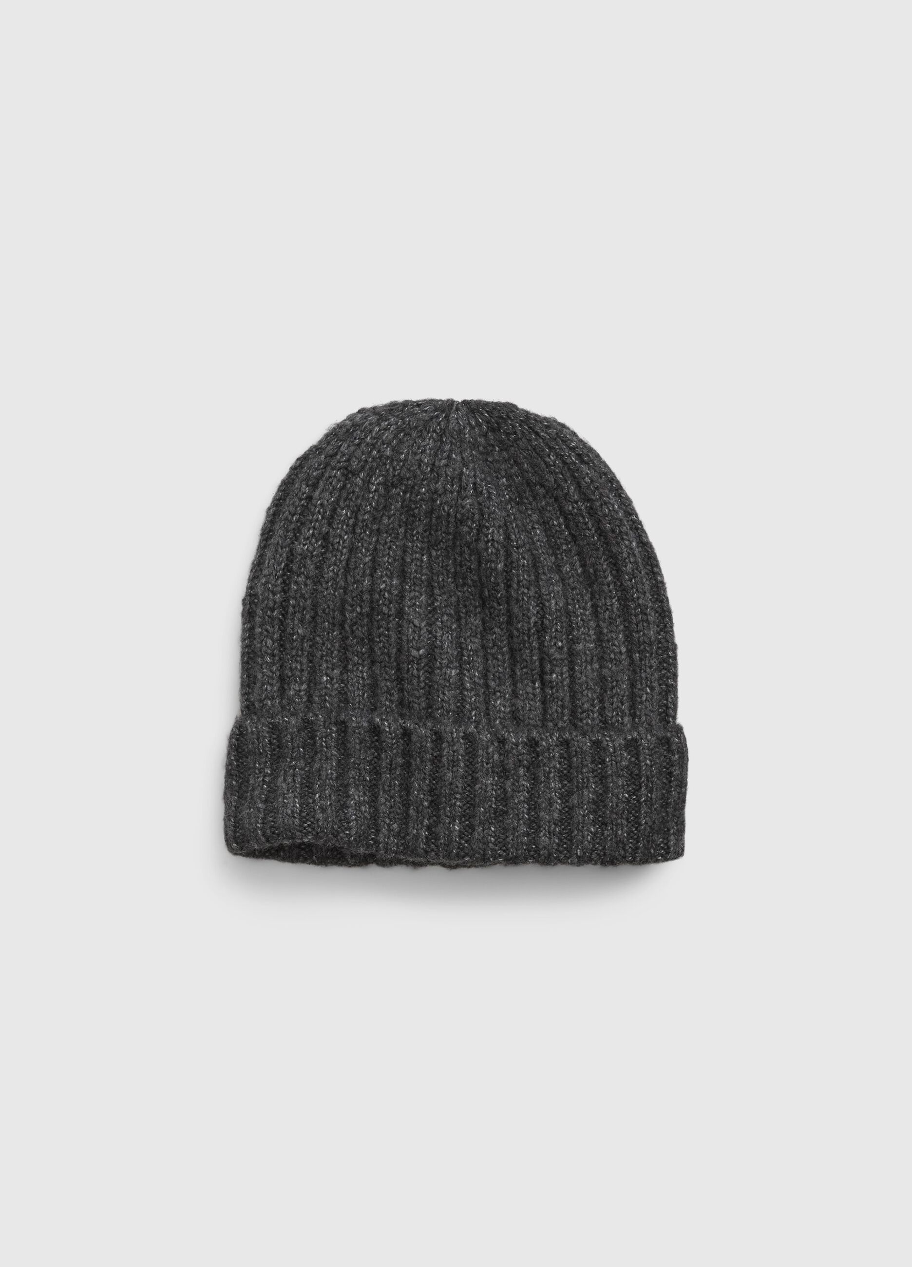 Ribbed beanie hat with lurex details