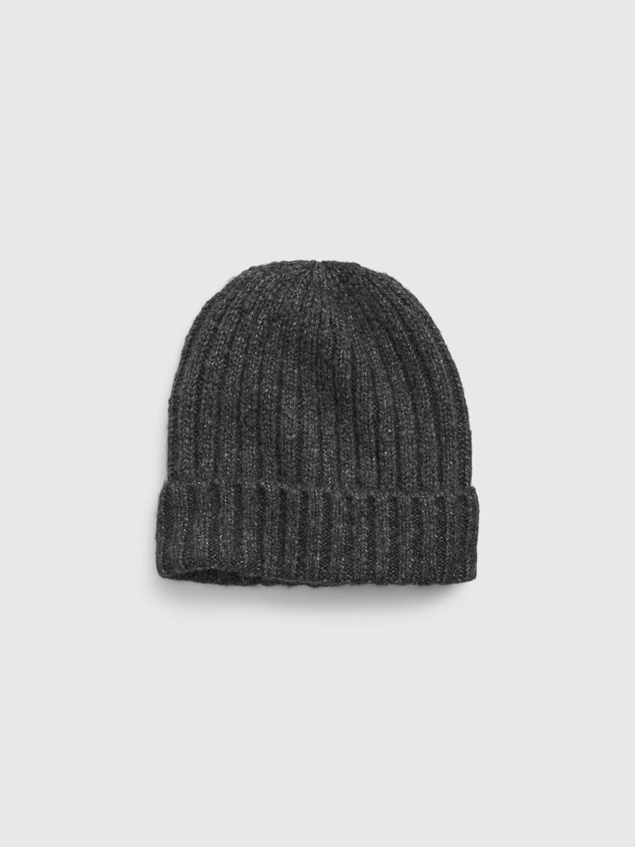 Ribbed beanie hat with lurex details Man_0