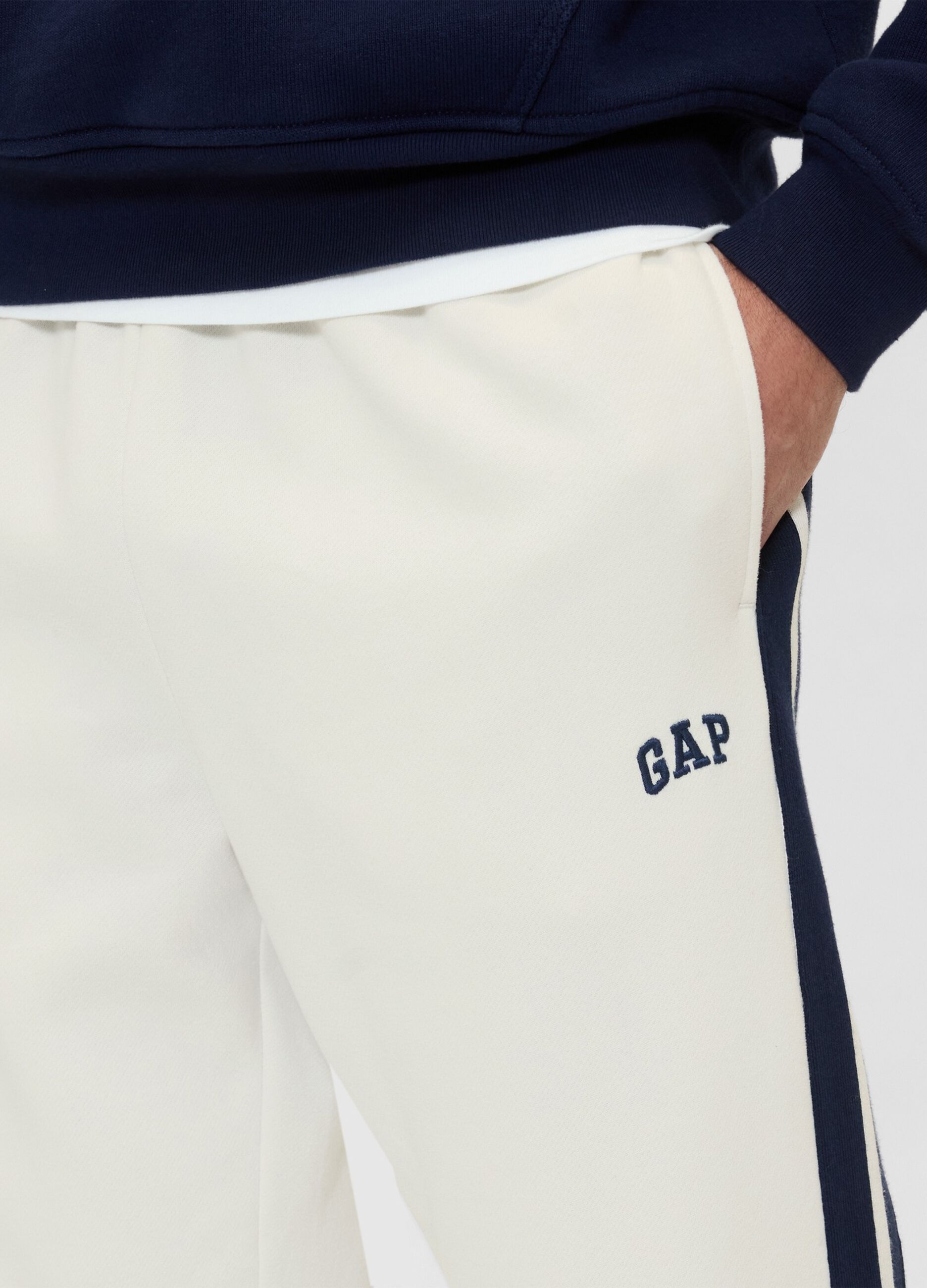 Pantaloni bianchi da uomo in misto cotone e poliestere_3