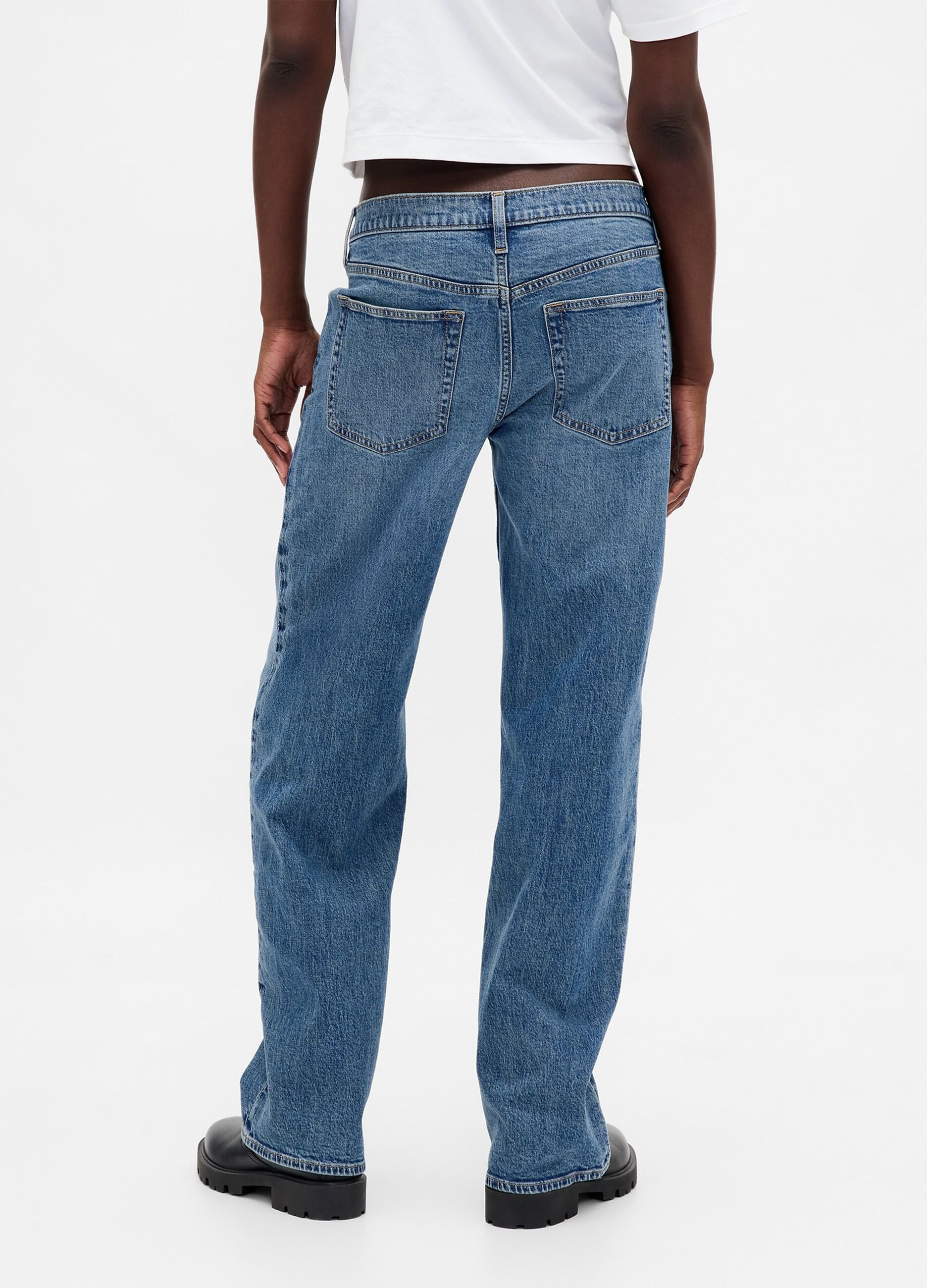 Jeans denim elasticizzati a gamba ampia_2