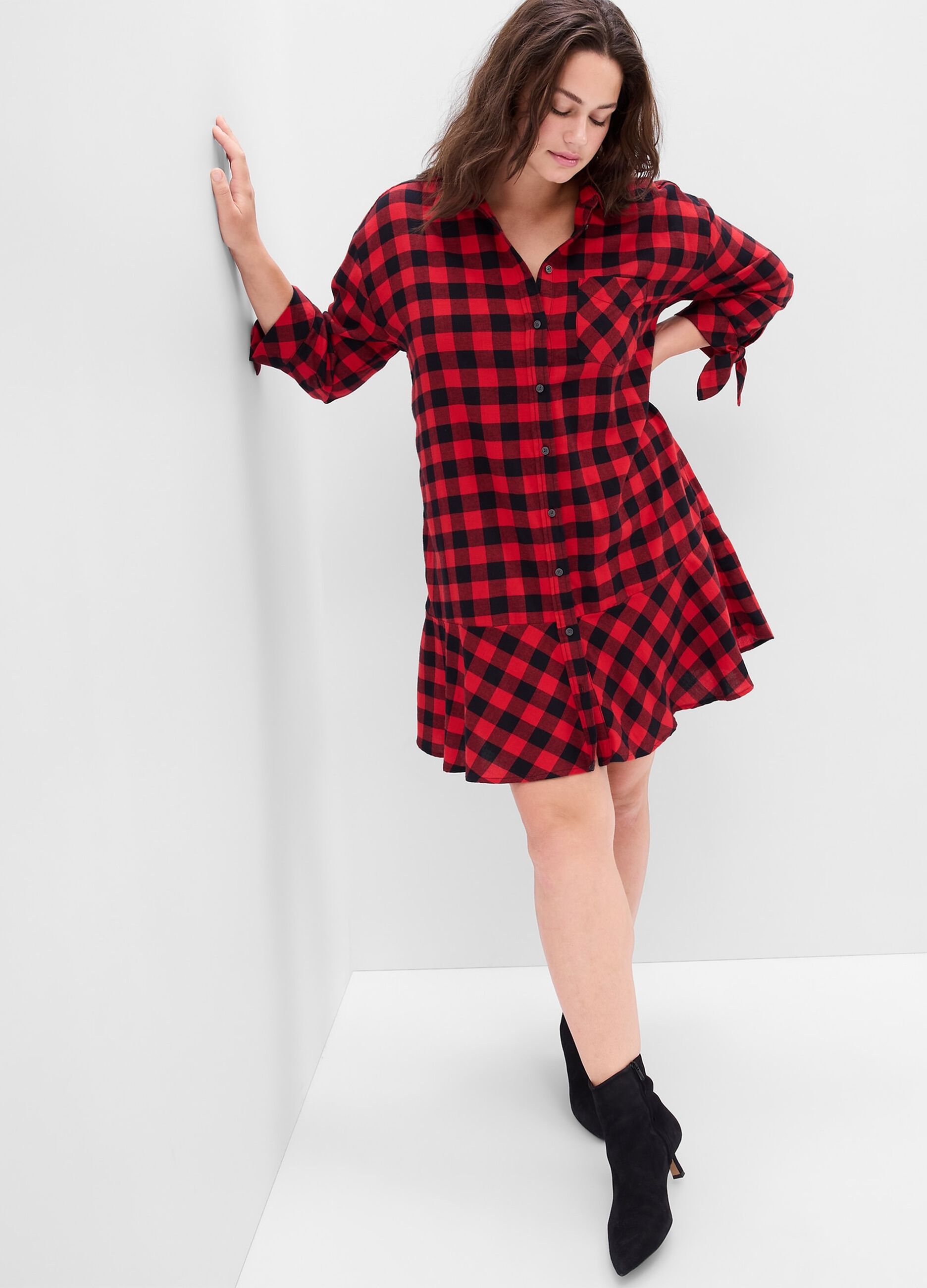 Shirt dress with check pattern_2