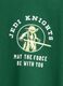 T-shirt verde in cotone con stampa_2