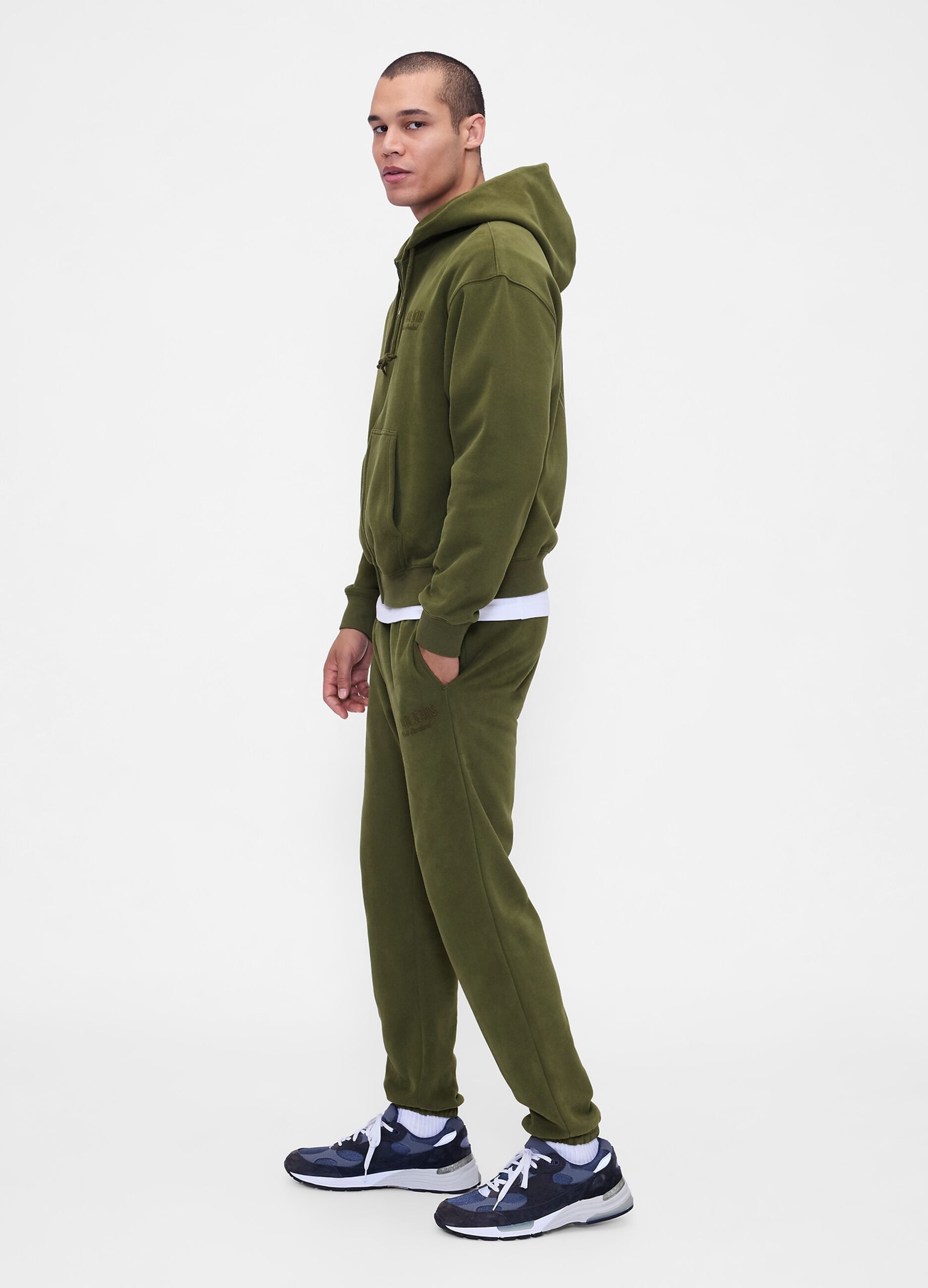 Green Cotton Blend Trousers