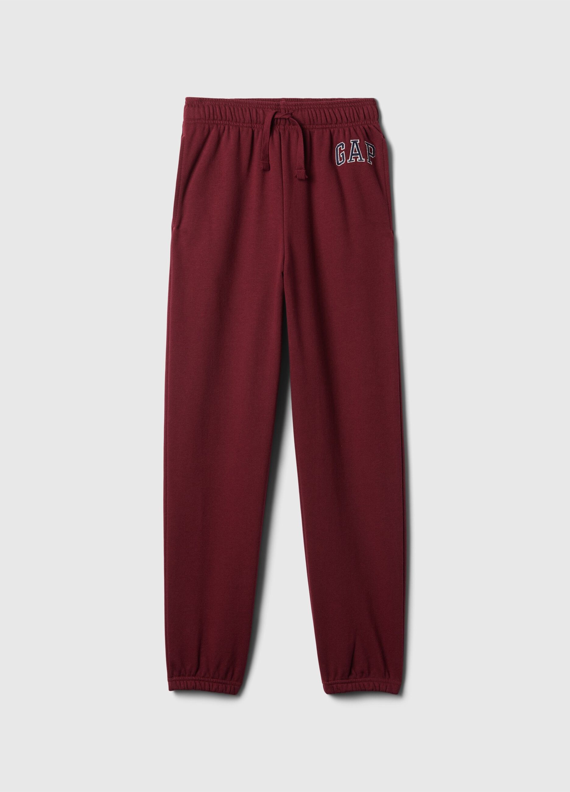 Jogger slim fit con coulisse e ricamo logo_4