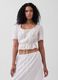 Blusa in puro cotone con maniche corte_0