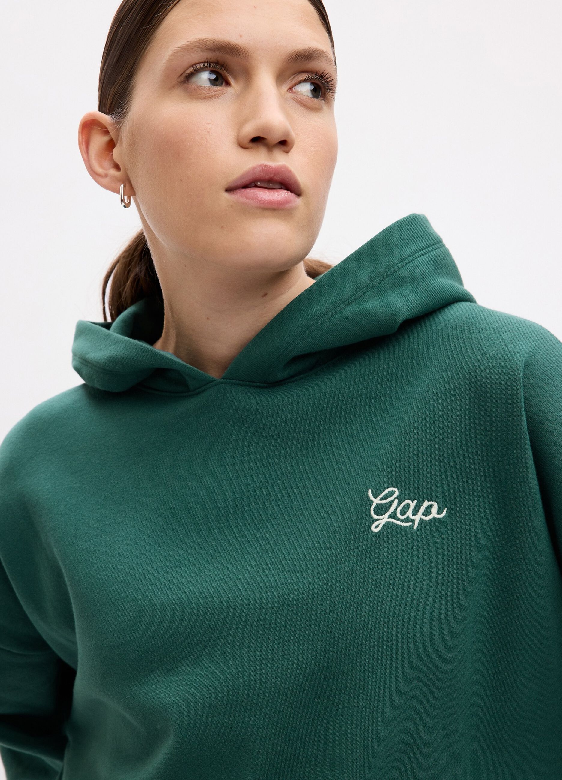 Felpa oversize con cappuccio e logo_2