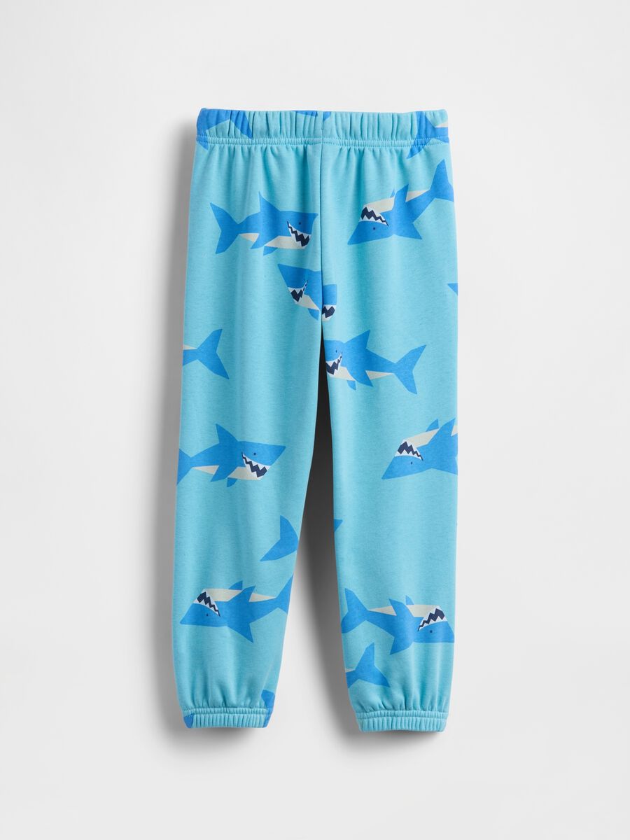 Pantaloni jogger in misto cotone con stampa squali Bimbo_1