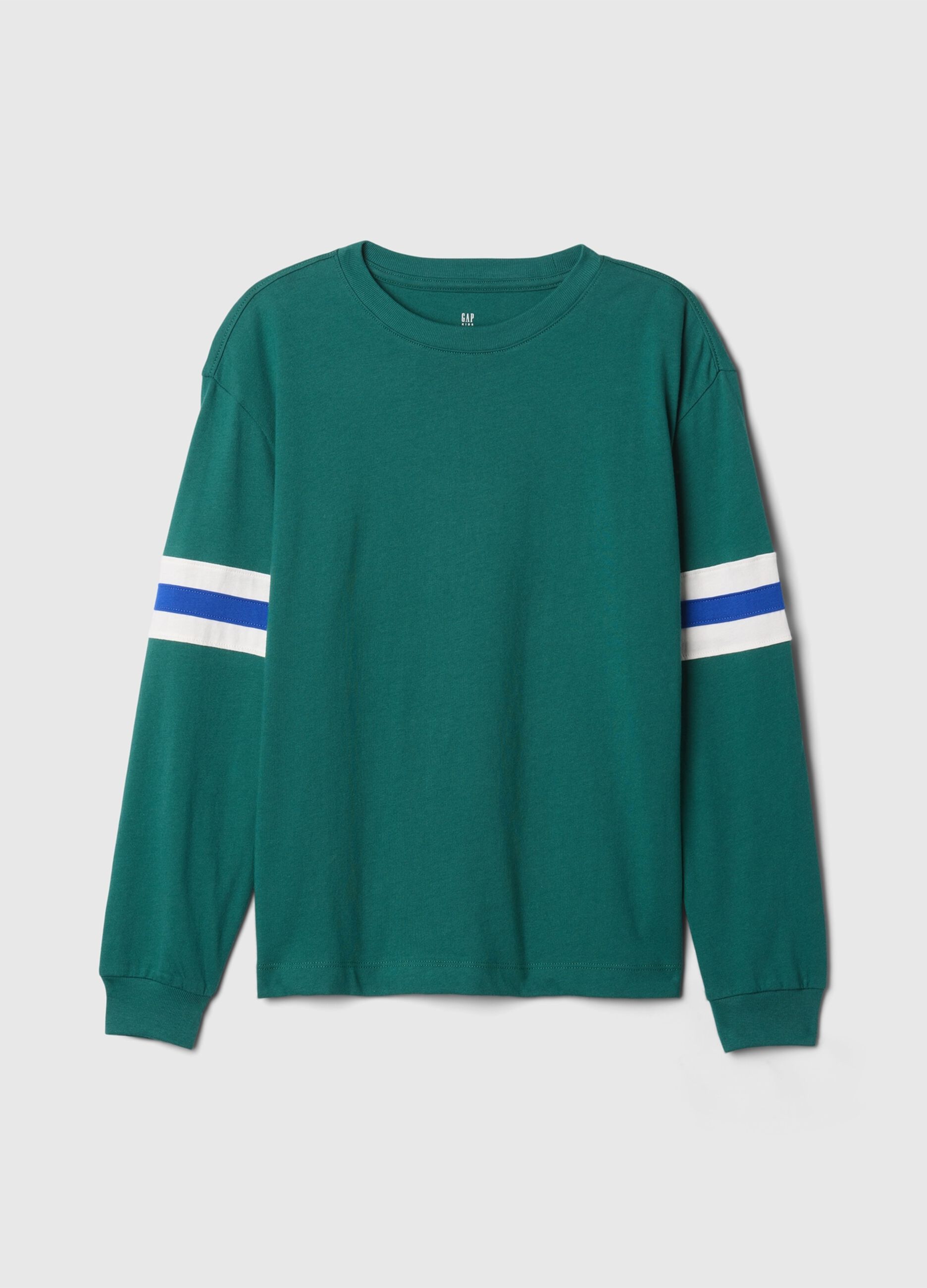 T-shirt a maniche lunghe con inserto a righe 