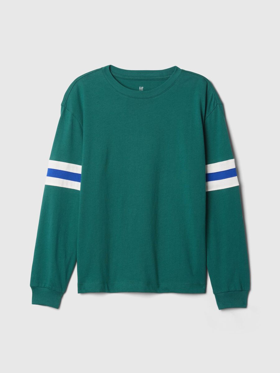 T-shirt a maniche lunghe con inserto a righe  Bambino_0