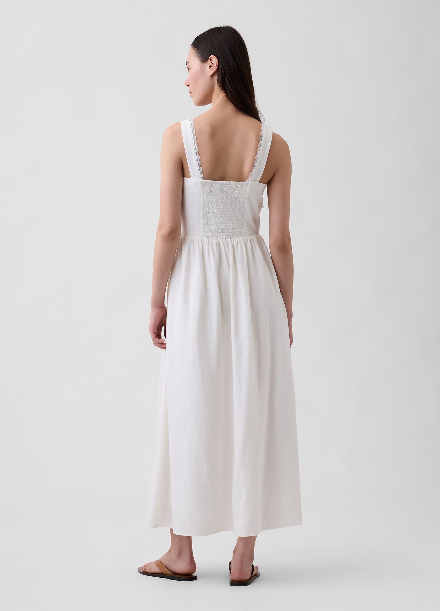 Abito midi in misto lino